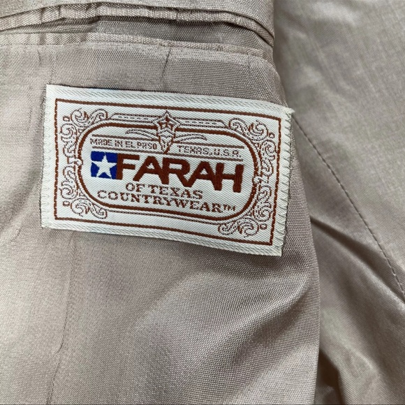 Vintage 70s Farah of Texas Blazer 44R Faux Suede Western Yoke Cowboy Rockabilly - Picture 3 of 12